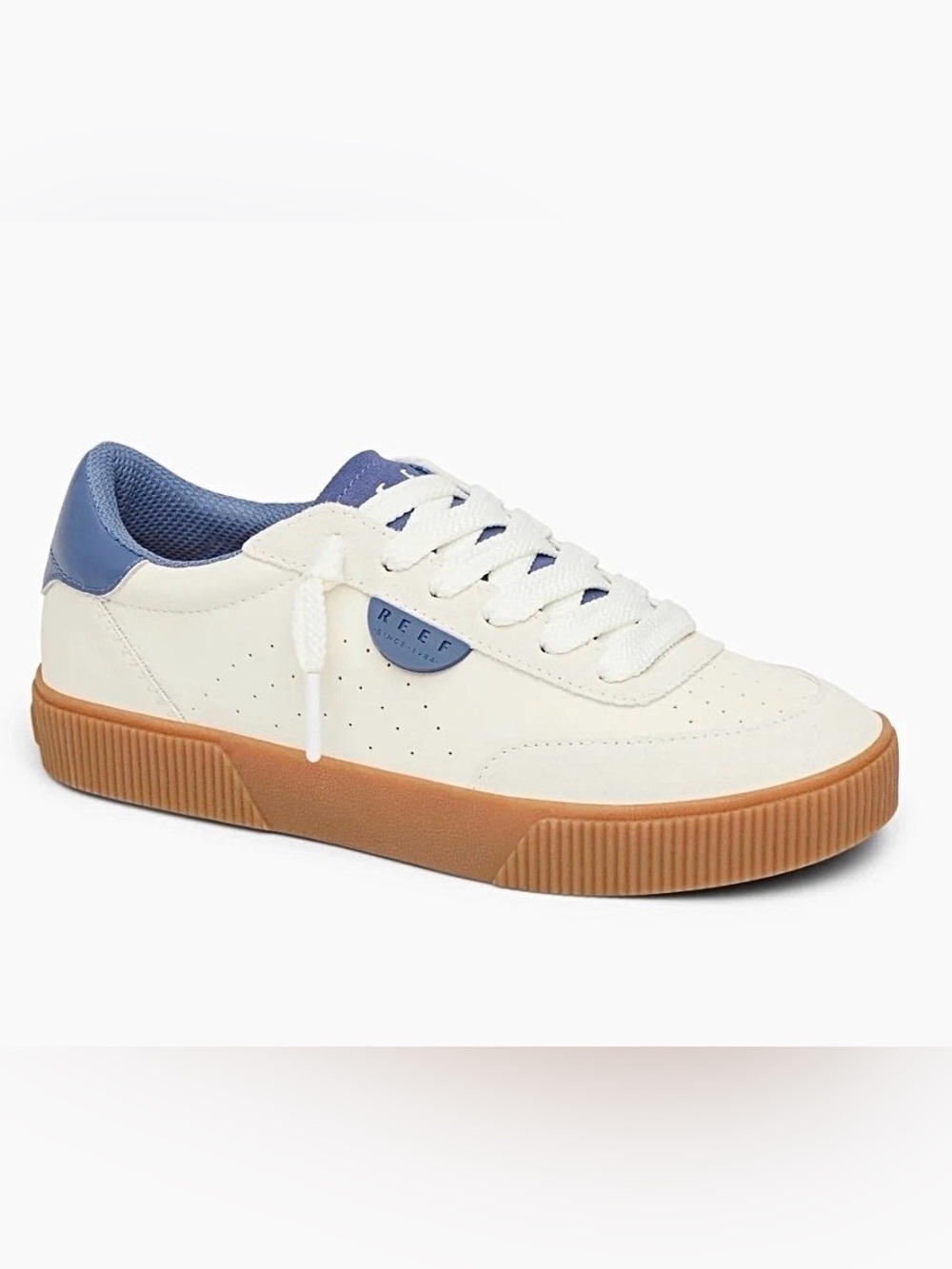 Reef Lay Day Seas Lace-Up Sneakers, Ivory/Navy, NWT, Women’s Multiple Sizes